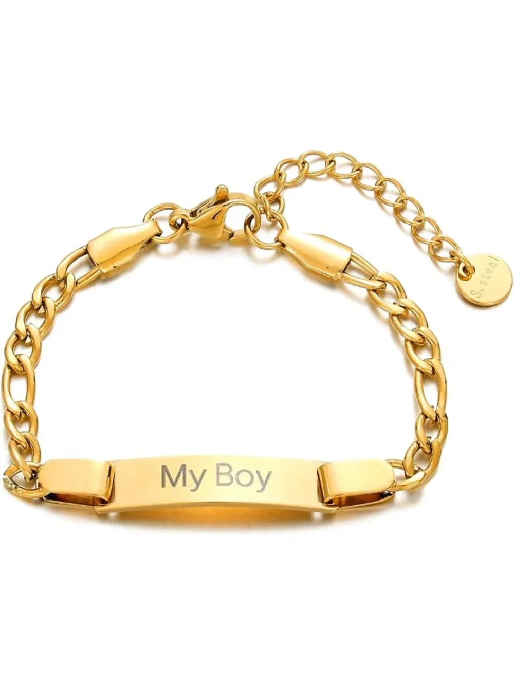 Stylish Waterproof Stainless Steel Figaro Bracelet for Baby Boys - Perfect